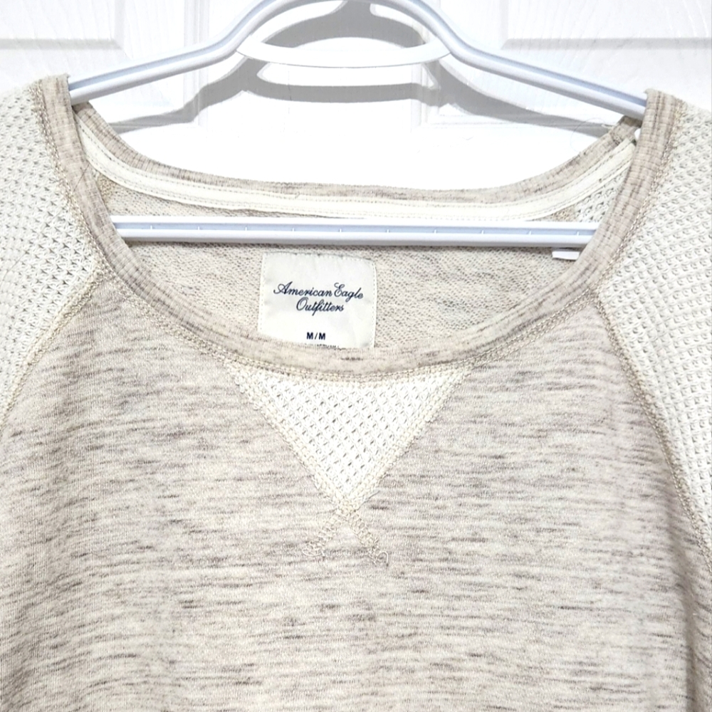 American Eagle Outfitters Beige & Cream Scoop Neck Sweater - Picture 2 of 3